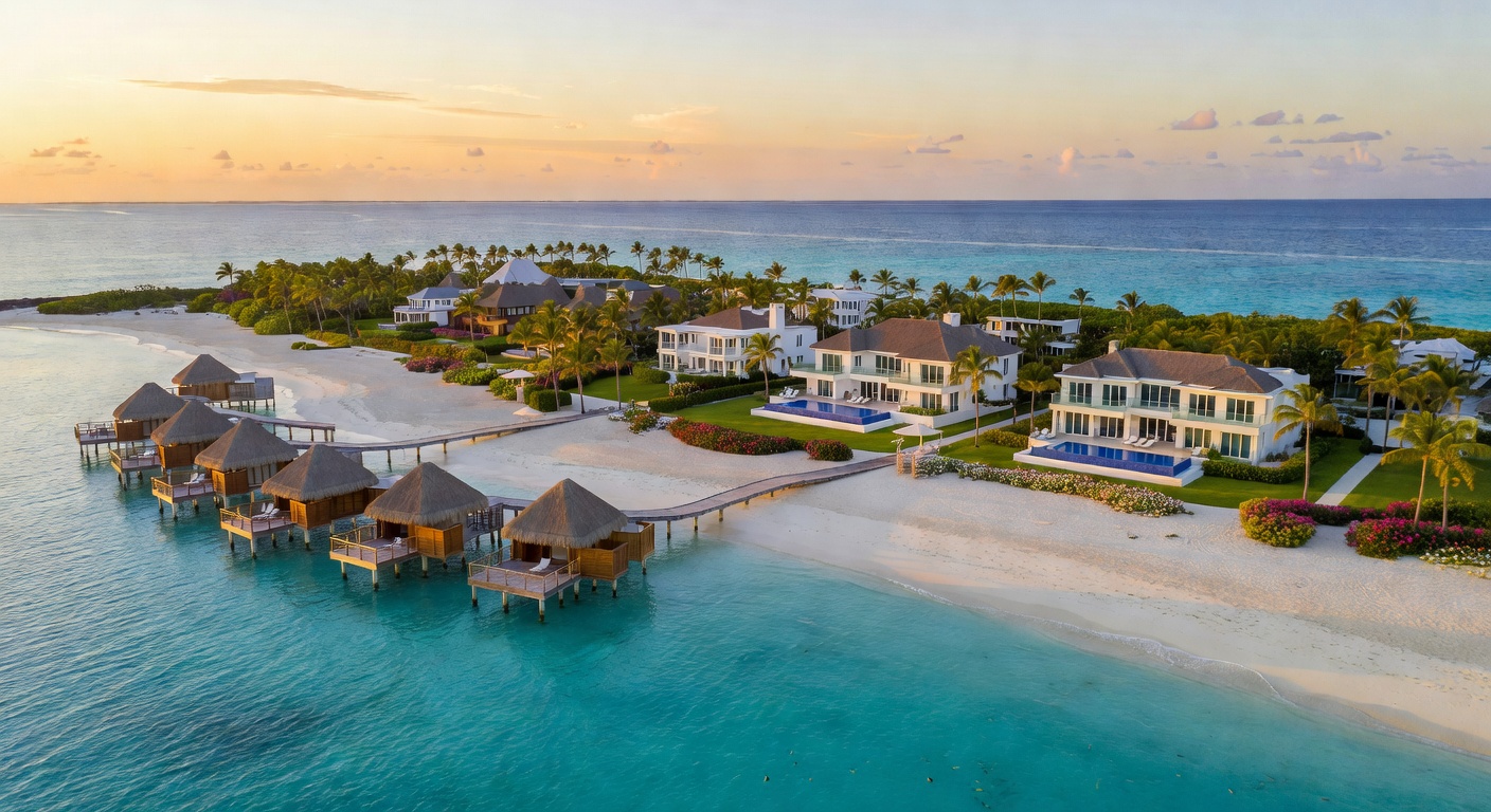 Aerial view of the luxury Bahamas resort